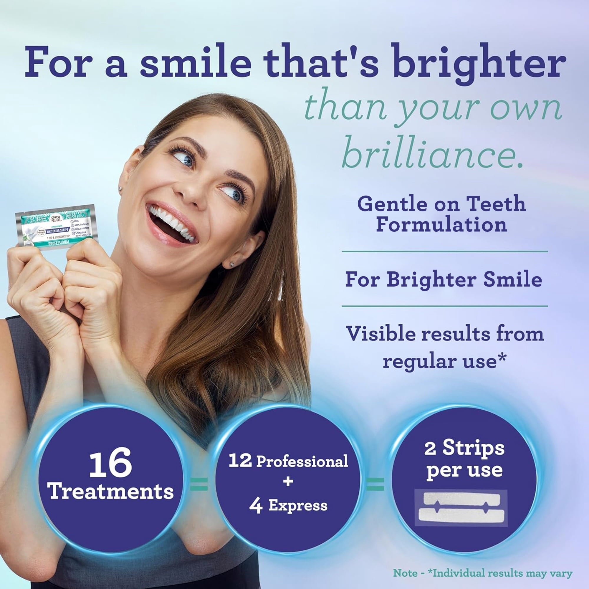 Teeth Whitening Strips -16-Day Treatment with Non-Slip, Dry Strip Technology - Whitening Designed with Care for a Brighter Smile